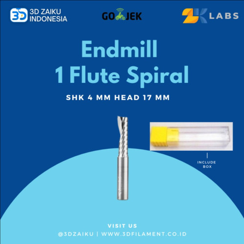 Mata Bor CNC Router Endmill 1 Flute Spiral 4 SHK 4 mm Head 17 mm CEL